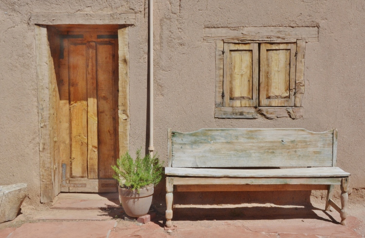 bench and door